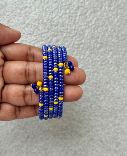 Blue and Yellow Perciosa Wrap Bracelet