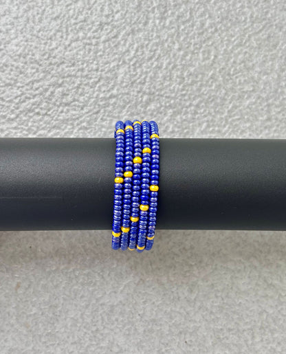 Blue and Yellow Perciosa Wrap Bracelet