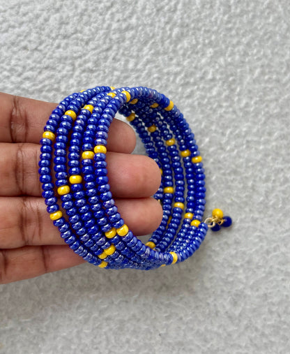 Blue and Yellow Perciosa Wrap Bracelet