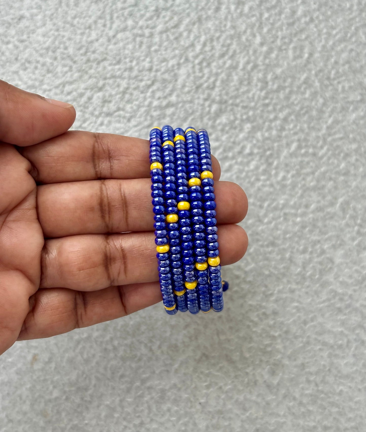 Blue and Yellow Perciosa Wrap Bracelet