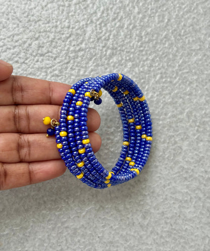 Blue and Yellow Perciosa Wrap Bracelet