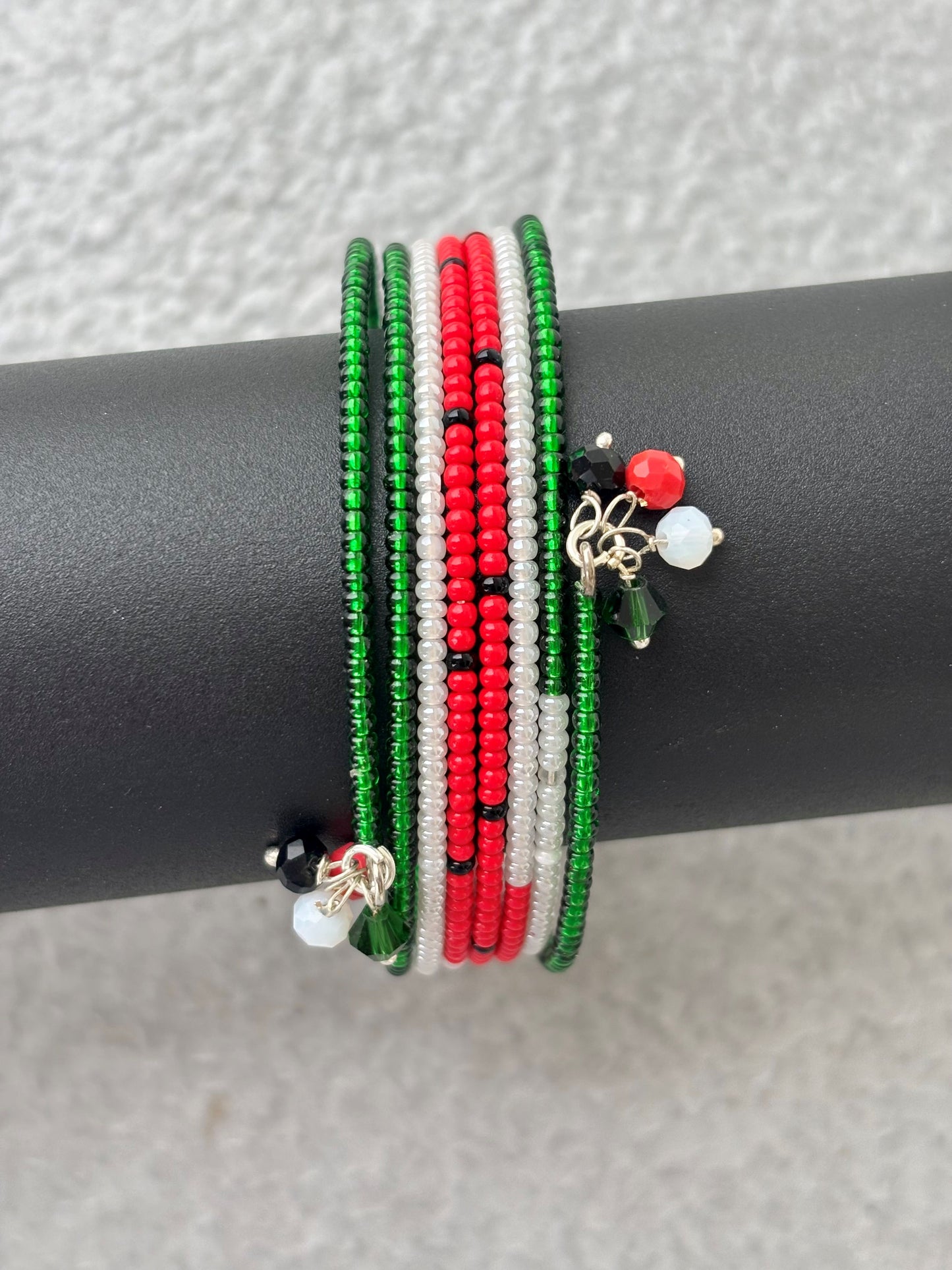 Watermelon Seed Bead Wrap Bracelet