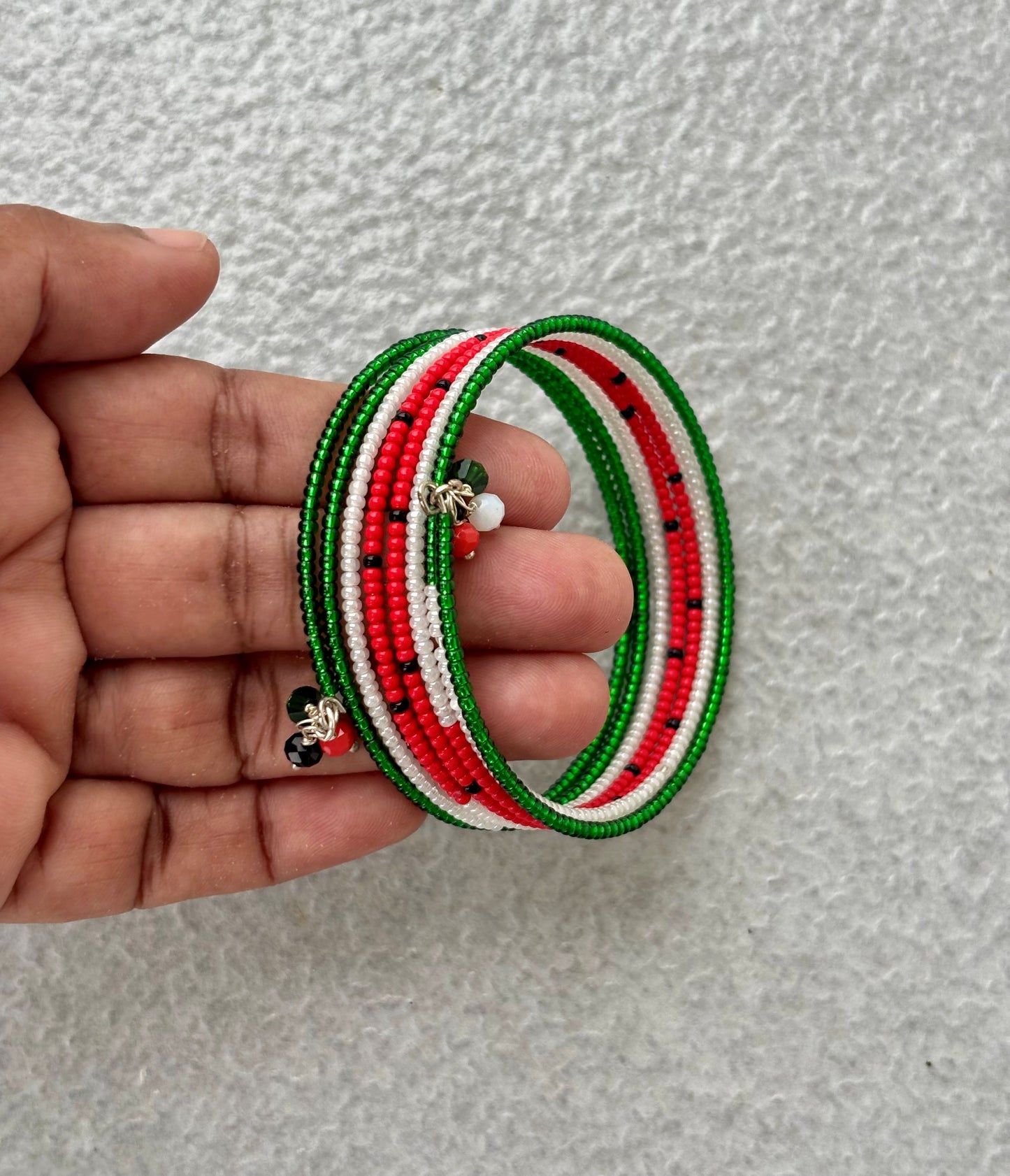 Watermelon Seed Bead Wrap Bracelet