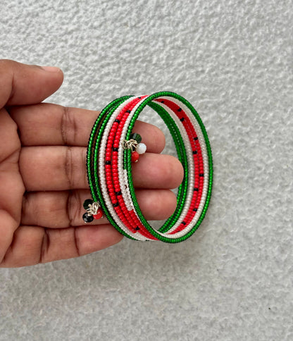 Watermelon Seed Bead Wrap Bracelet