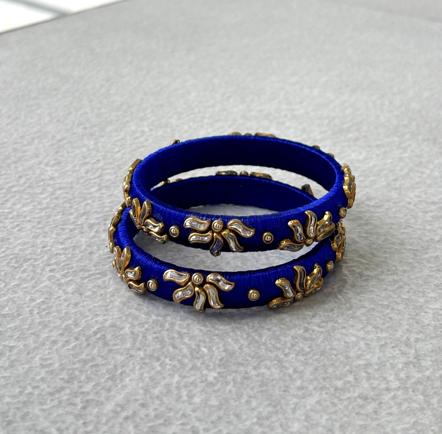Handmade Royal Blue Silk Thread Bangles