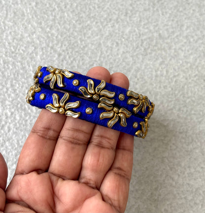 Handmade Royal Blue Silk Thread Bangles