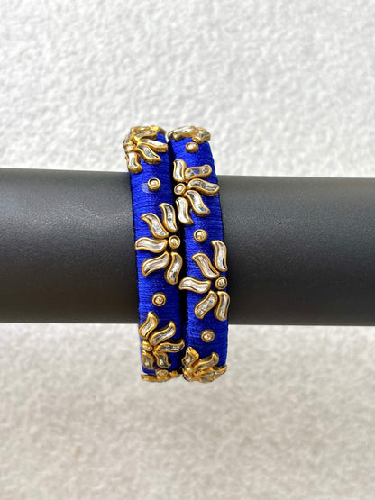 Handmade Royal Blue Silk Thread Bangles