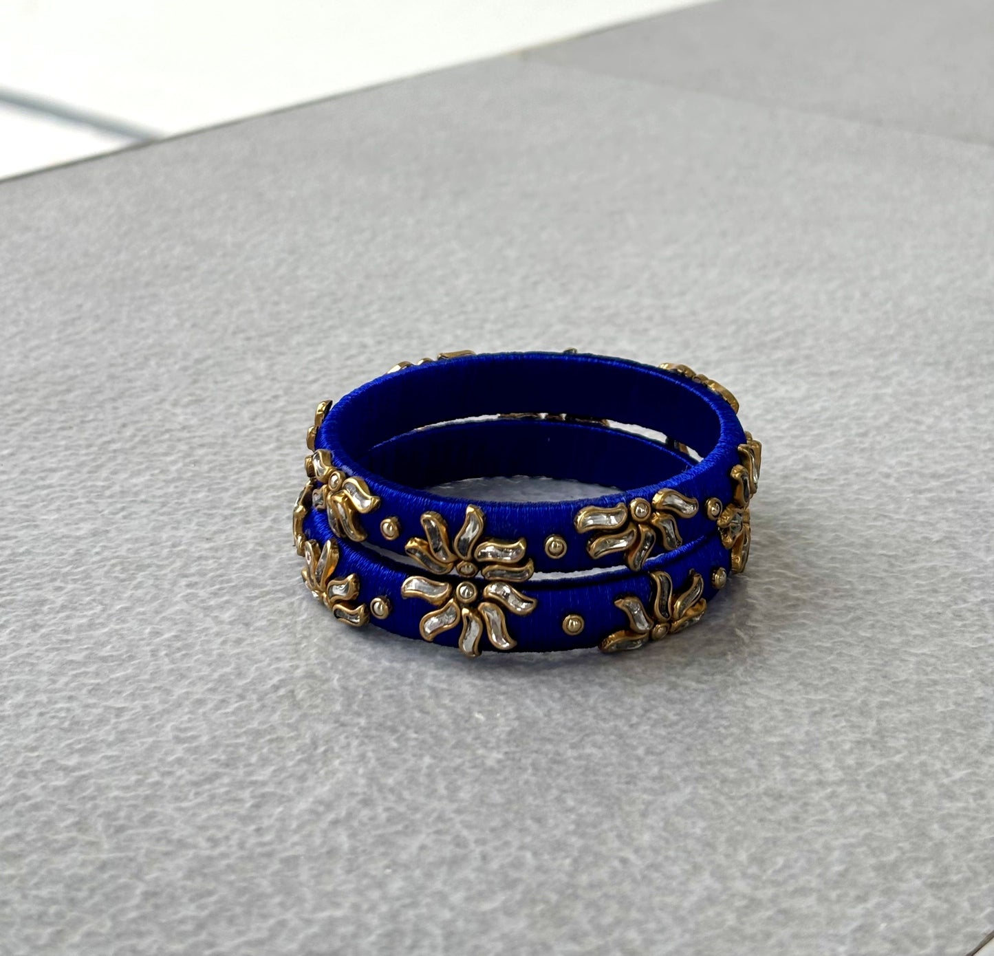 Handmade Royal Blue Silk Thread Bangles