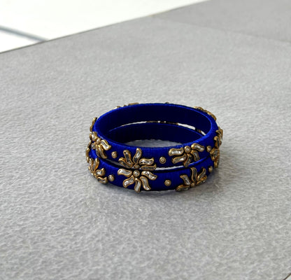 Handmade Royal Blue Silk Thread Bangles