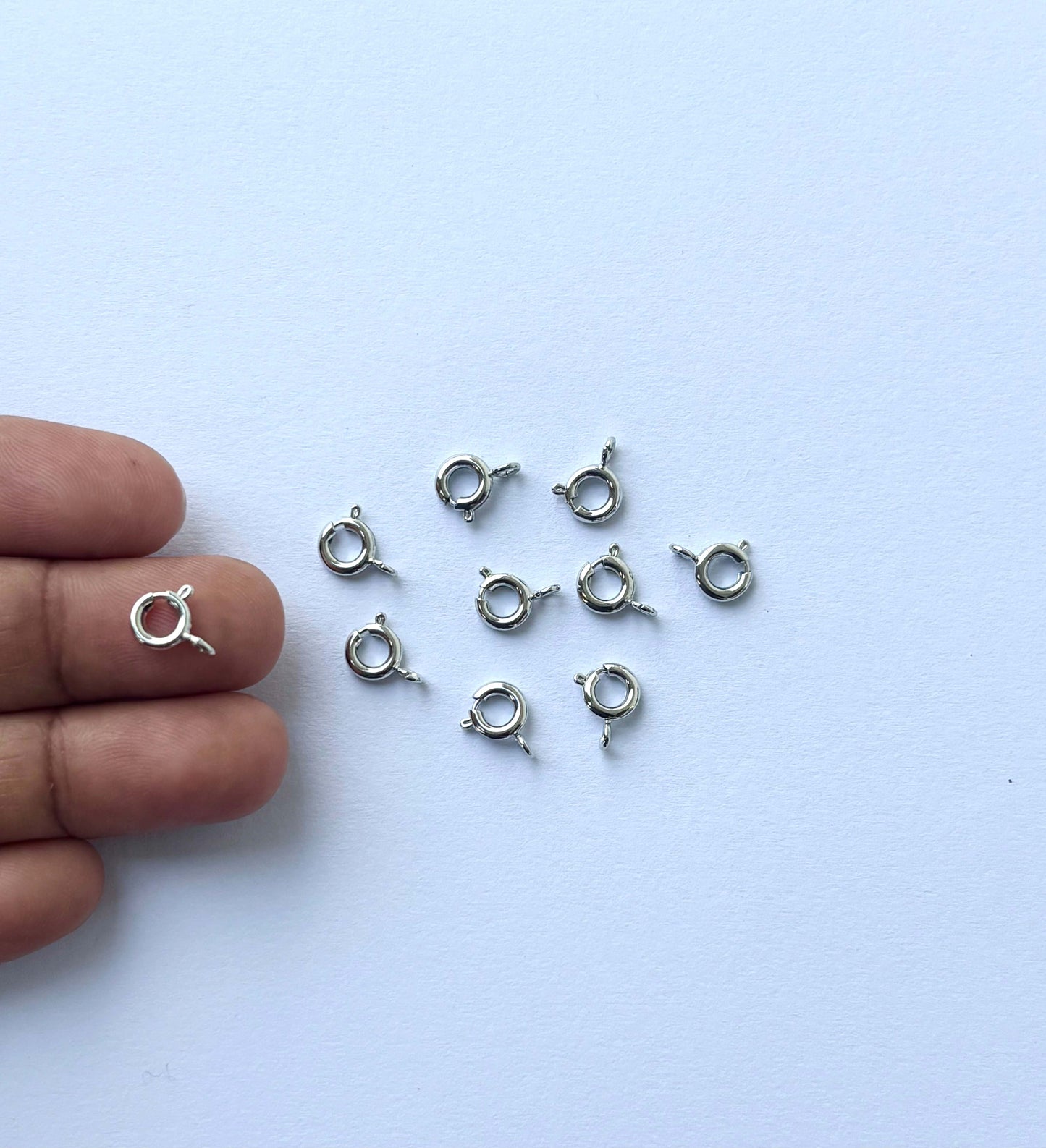 Silver Plated Spring Ring Clasps