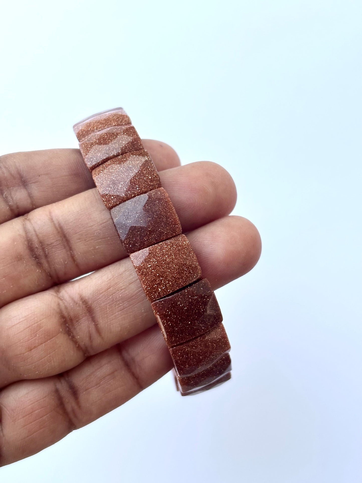 Faceted Gold Sandstone Bead Bracelet