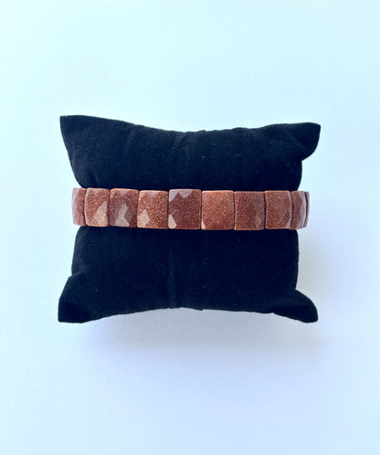 Faceted Gold Sandstone Bead Bracelet