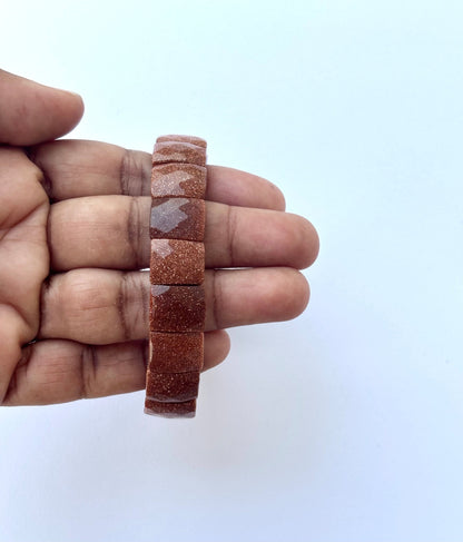 Faceted Gold Sandstone Bead Bracelet