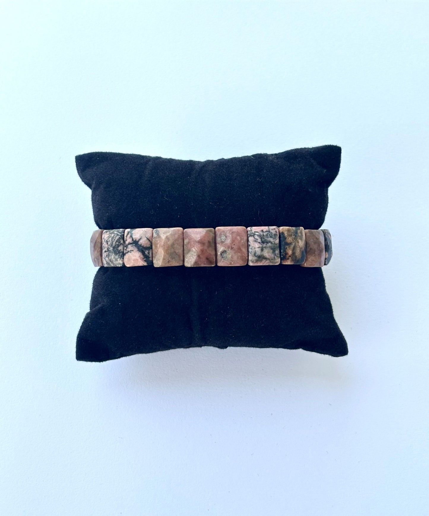 Natural Rhodonite Faceted Bead Bracelet