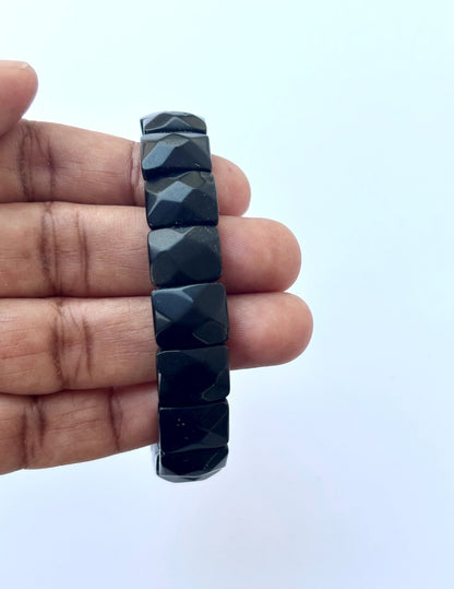 Natural Black Obsidian Bead Bracelet