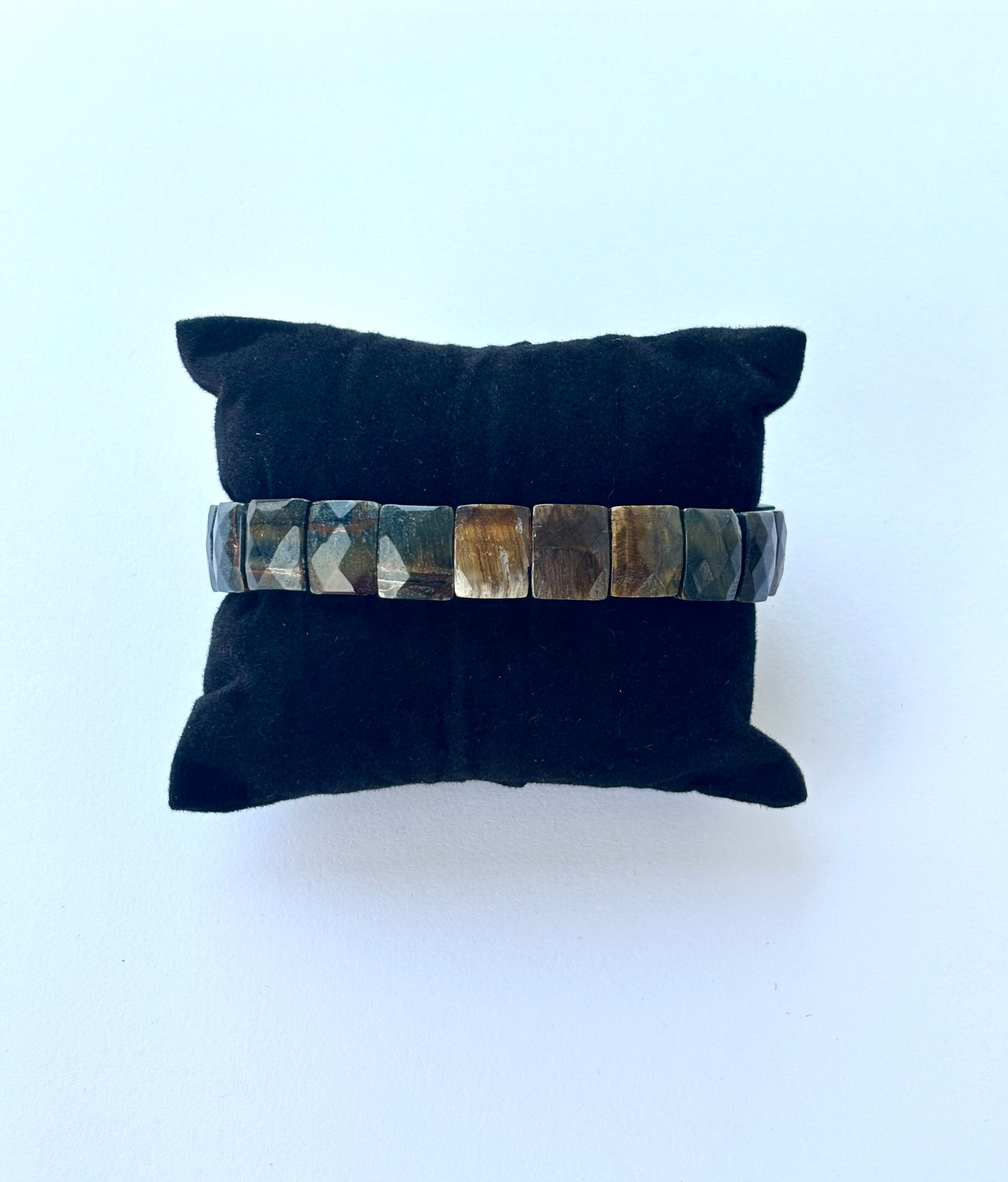 Natural Pyrite Faceted Rectangle Bead Bracelet