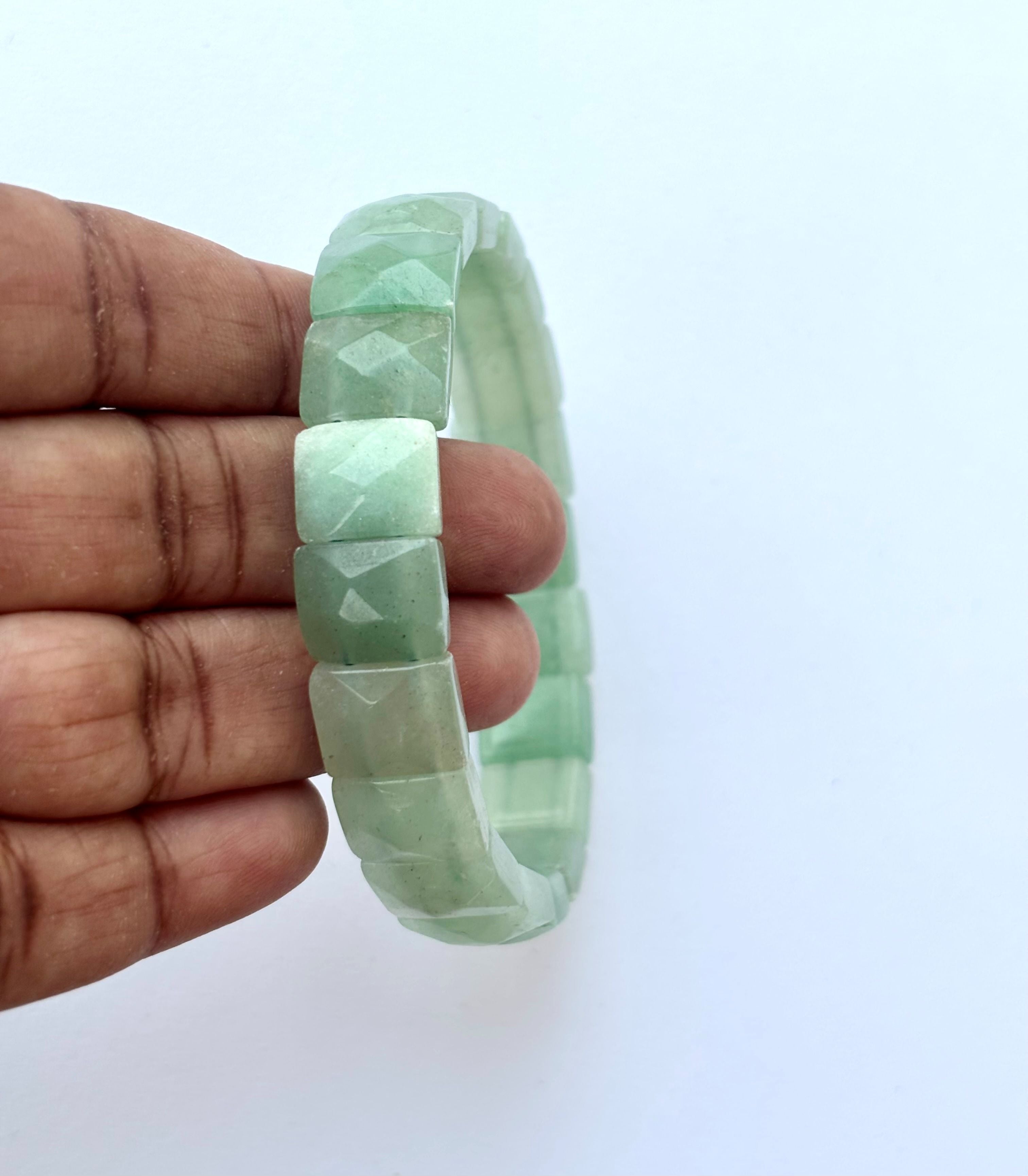 Natural Green Aventurine Rectangle Bracelet