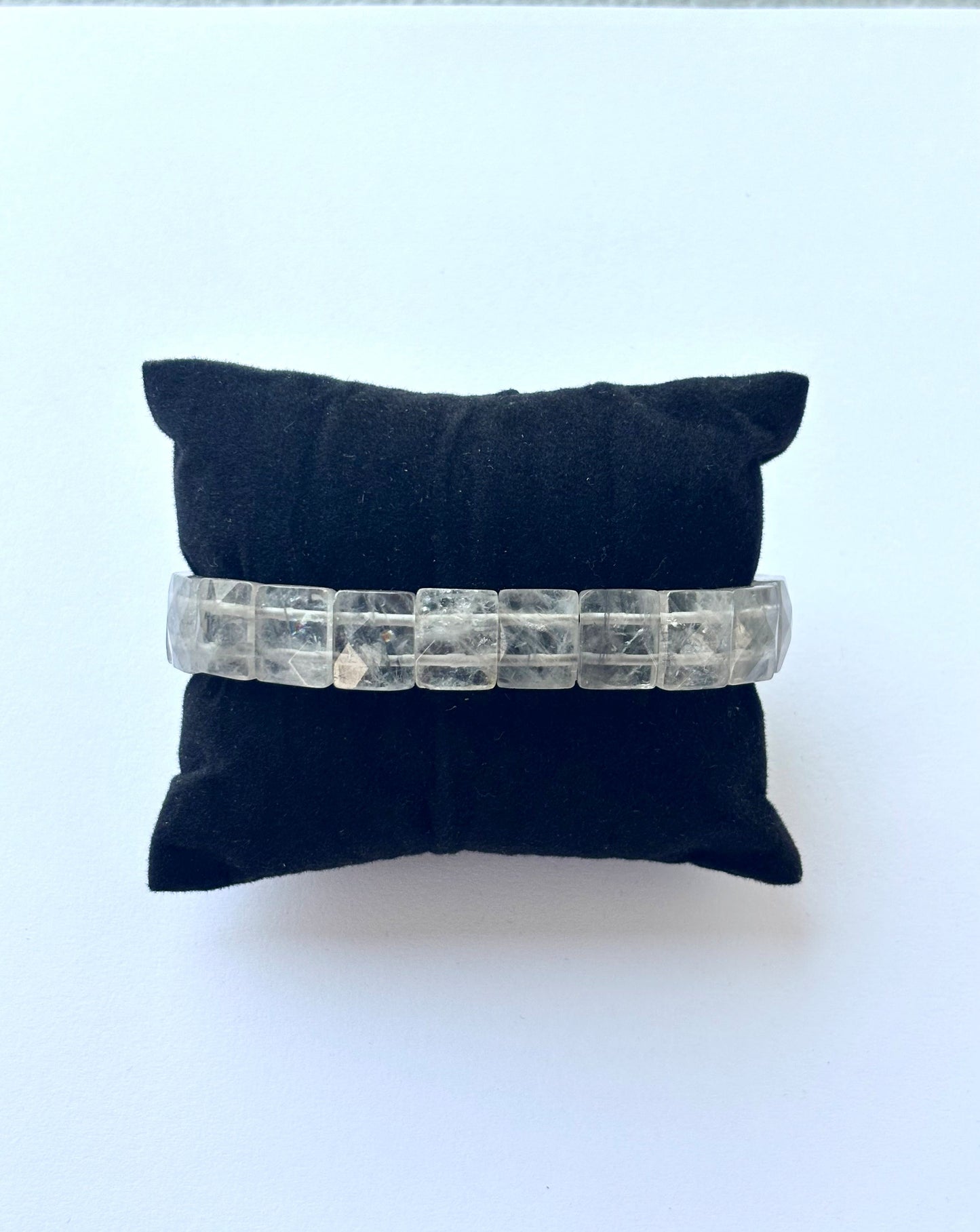 Clear Crystal Quartz Faceted Bracelet