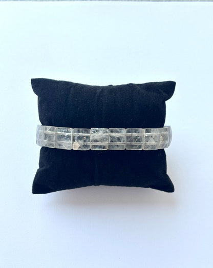 Clear Crystal Quartz Faceted Bracelet