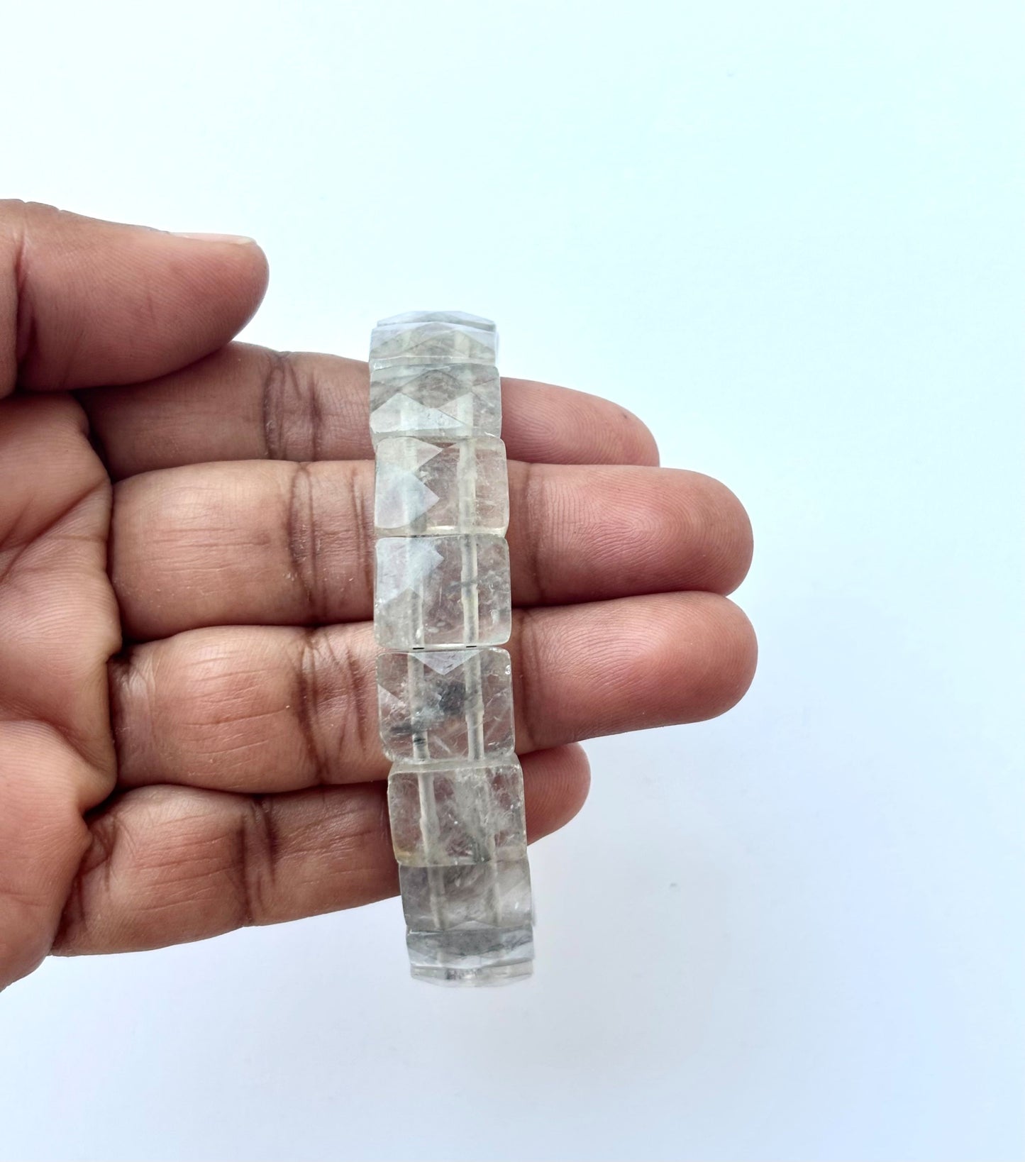 Clear Crystal Quartz Faceted Bracelet