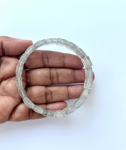 Clear Crystal Quartz Faceted Bracelet