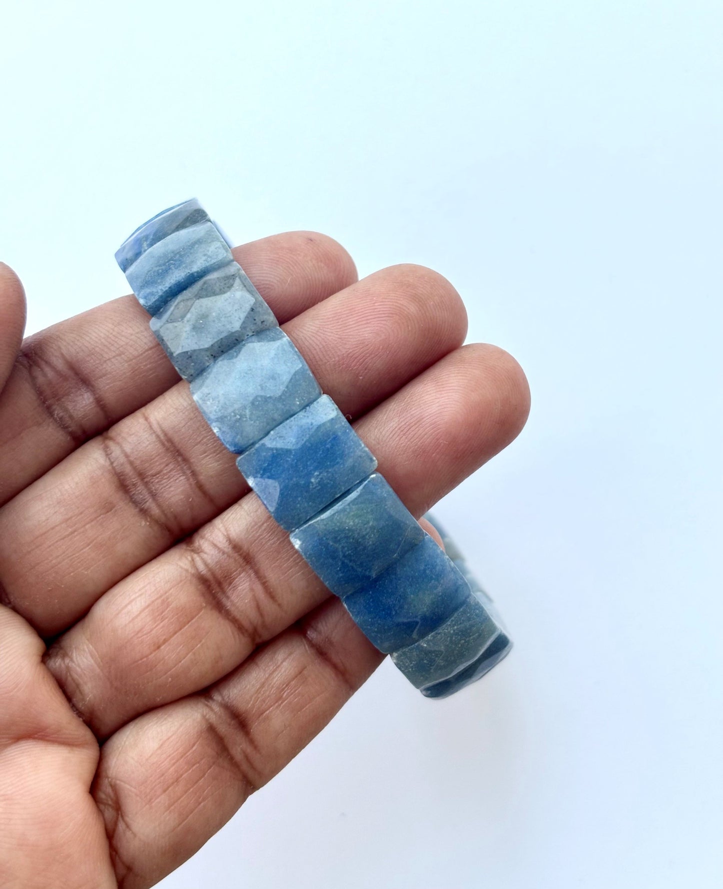 Blue Aventurine Faceted Bead Bracelet