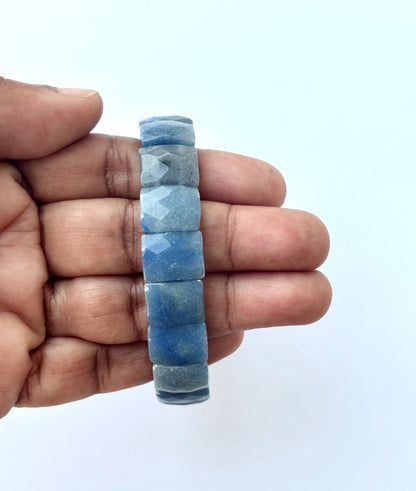 Blue Aventurine Faceted Bead Bracelet