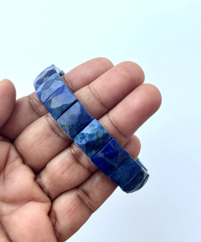 Royal Blue Lapis Lazuli Faceted Bead Bracelet