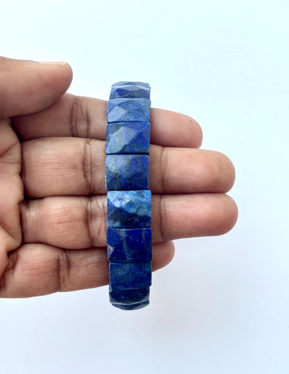 Royal Blue Lapis Lazuli Faceted Bead Bracelet