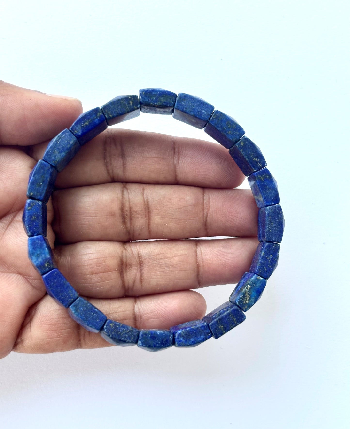 Royal Blue Lapis Lazuli Faceted Bead Bracelet