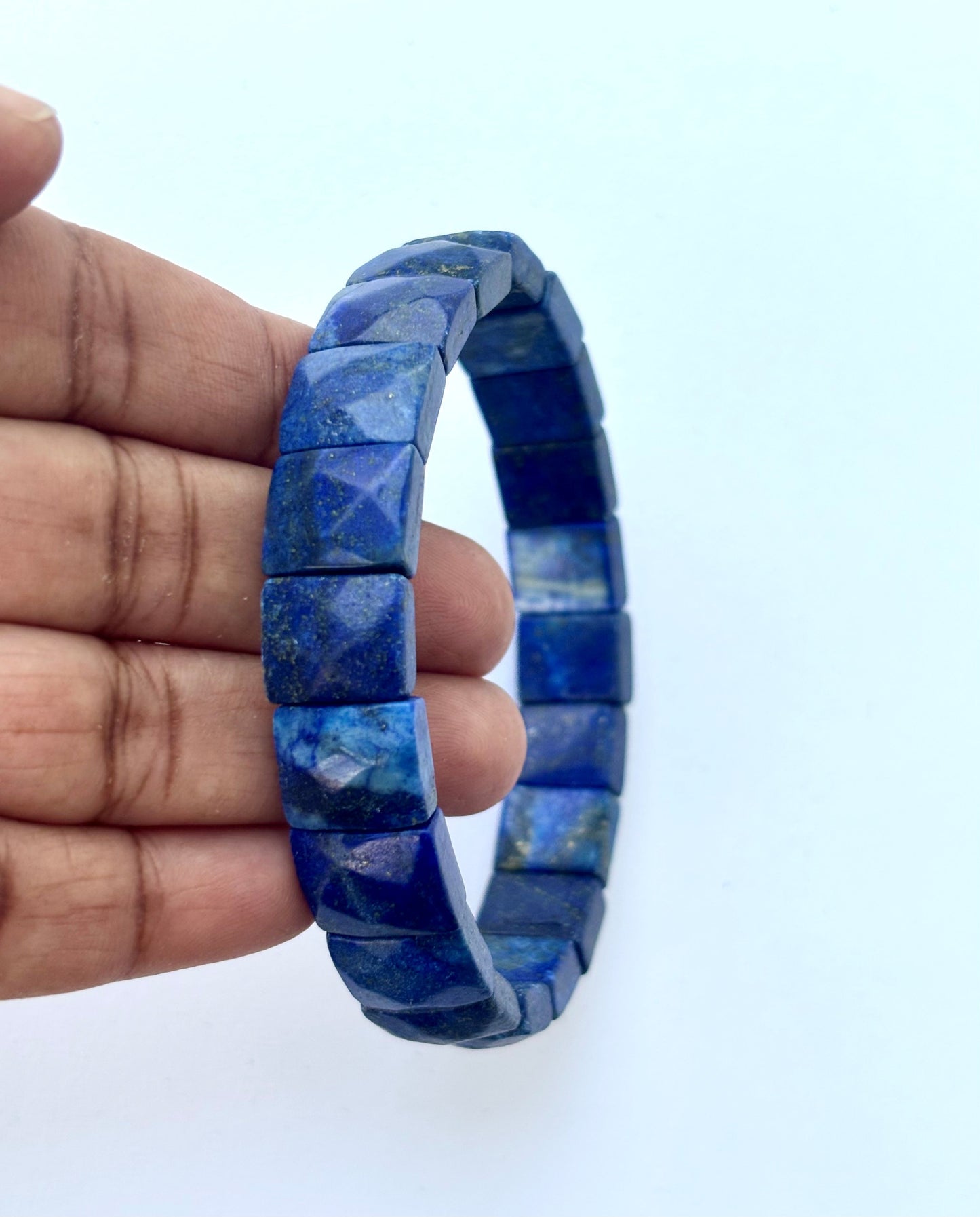 Royal Blue Lapis Lazuli Faceted Bead Bracelet