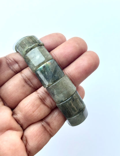 Natural Labradorite Faceted Bead Bracelet