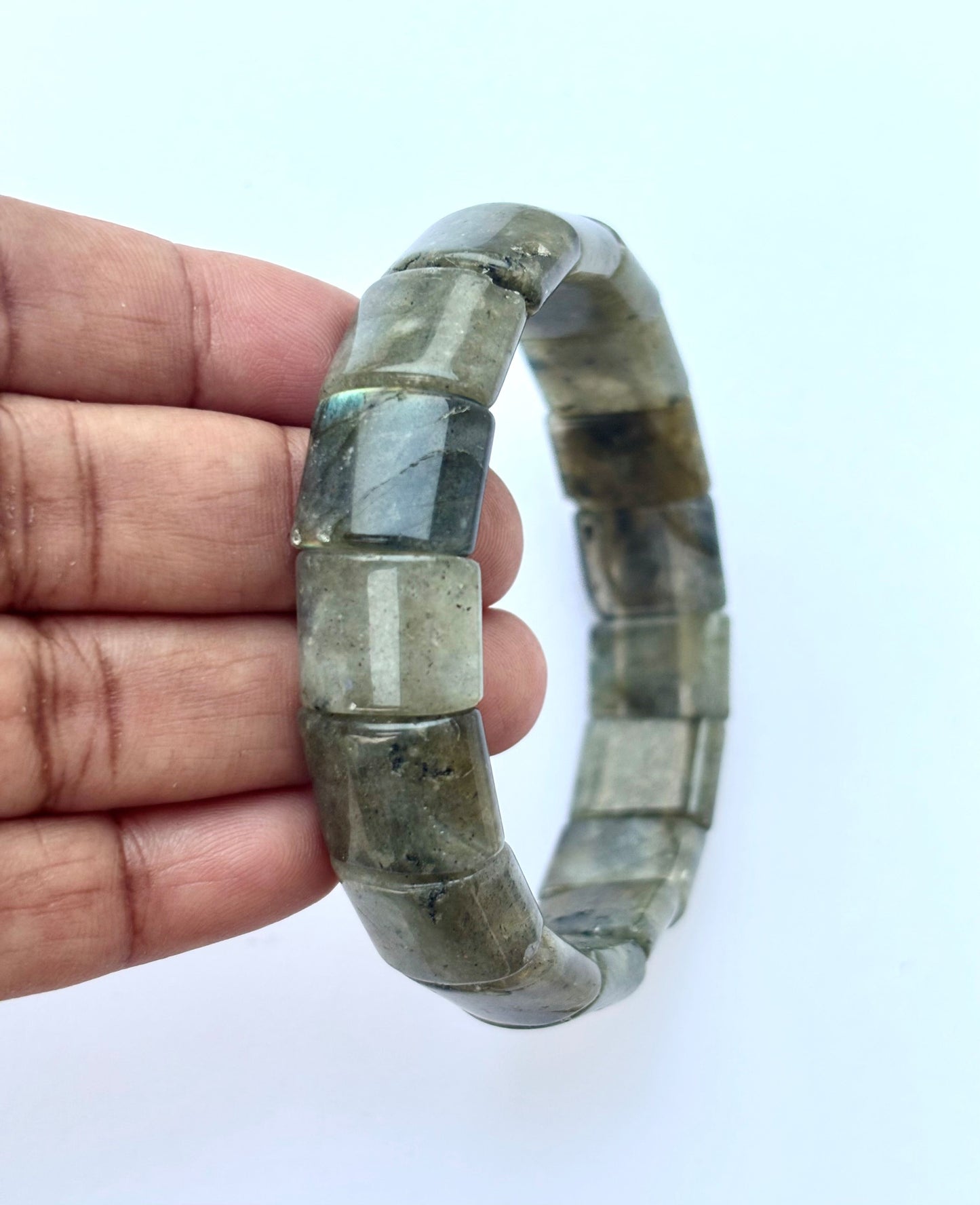 Natural Labradorite Faceted Bead Bracelet