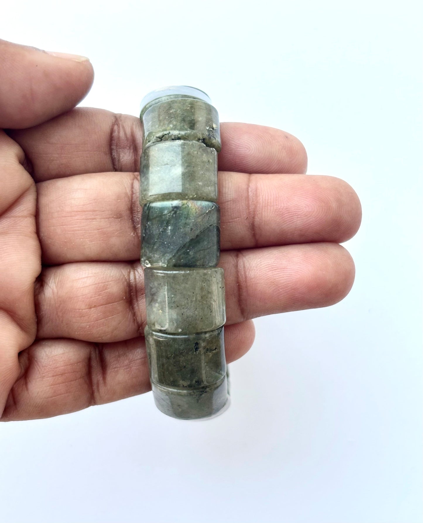 Natural Labradorite Faceted Bead Bracelet