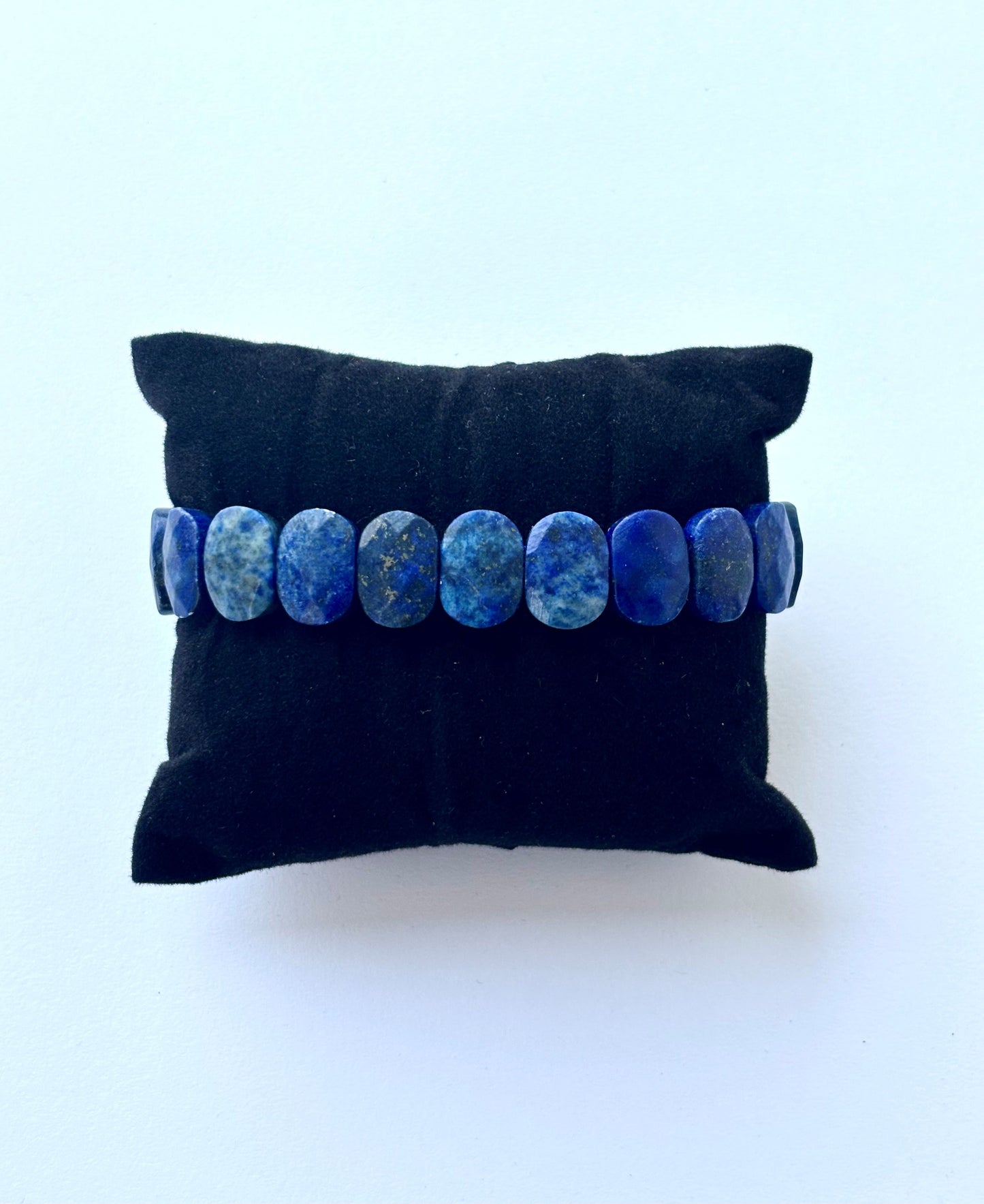 Natural Lapis Lazuli Oval Bead Bracelet