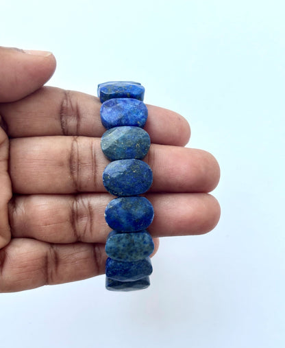 Natural Lapis Lazuli Oval Bead Bracelet