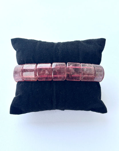 Natural Strawberry Quartz Bead Bracelet