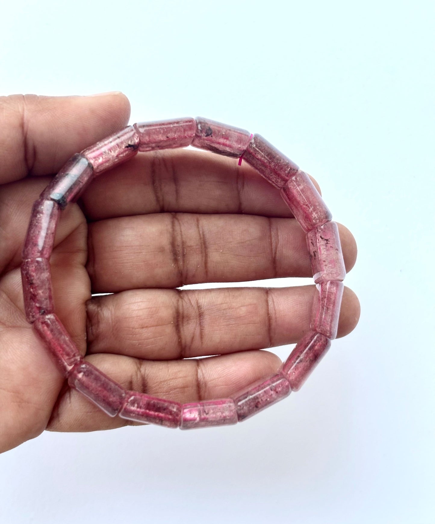Natural Strawberry Quartz Bead Bracelet
