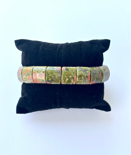 Natural Unakite Bead Bracelet