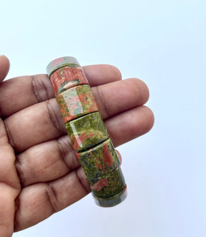 Natural Unakite Bead Bracelet