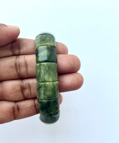 Natural Green Jade Faceted Bead Bracelet