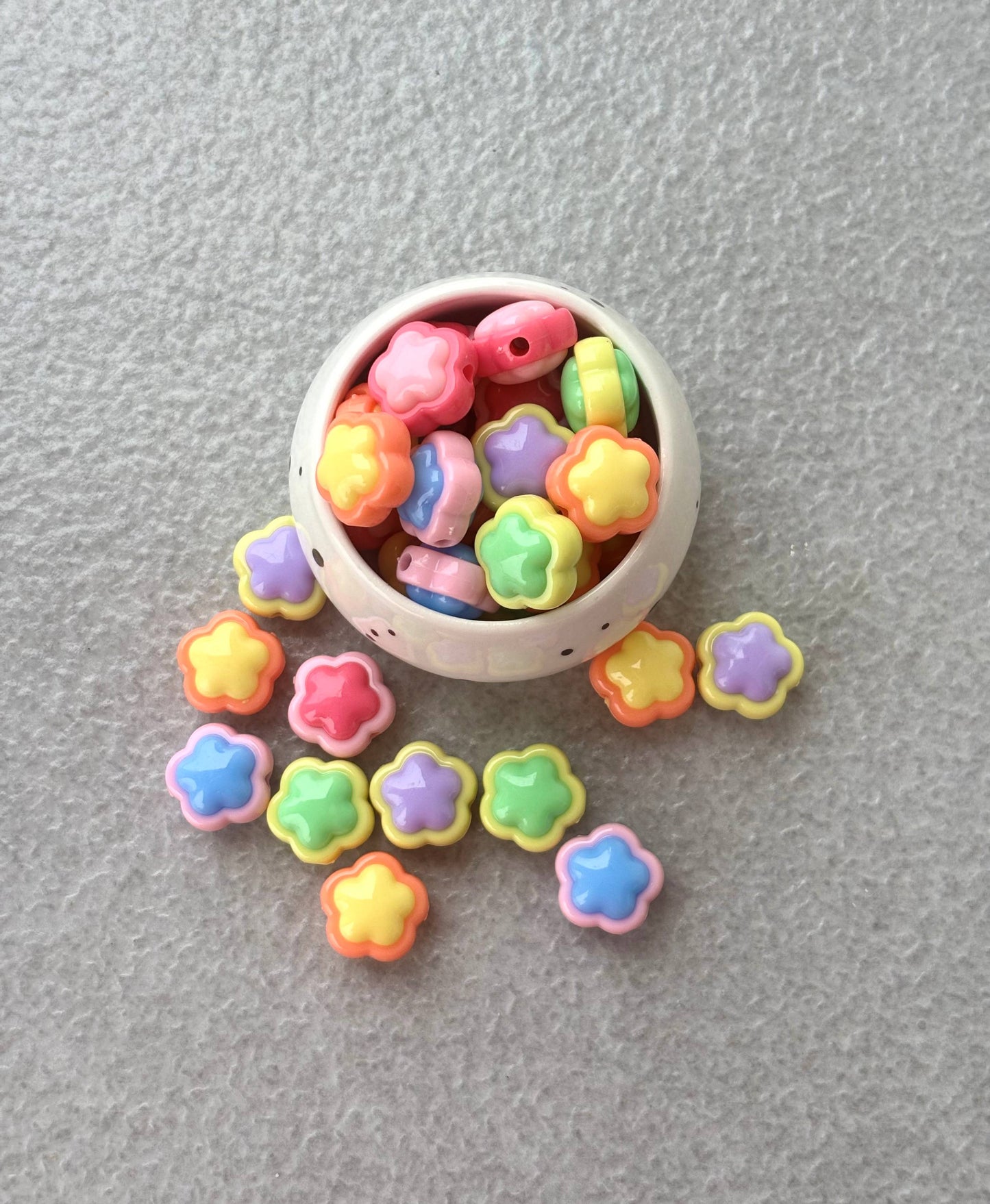 Pastel Flower Acrylic Beads Mix