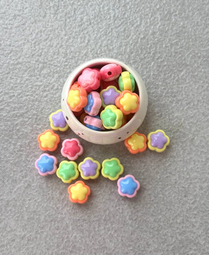 Pastel Flower Acrylic Beads Mix