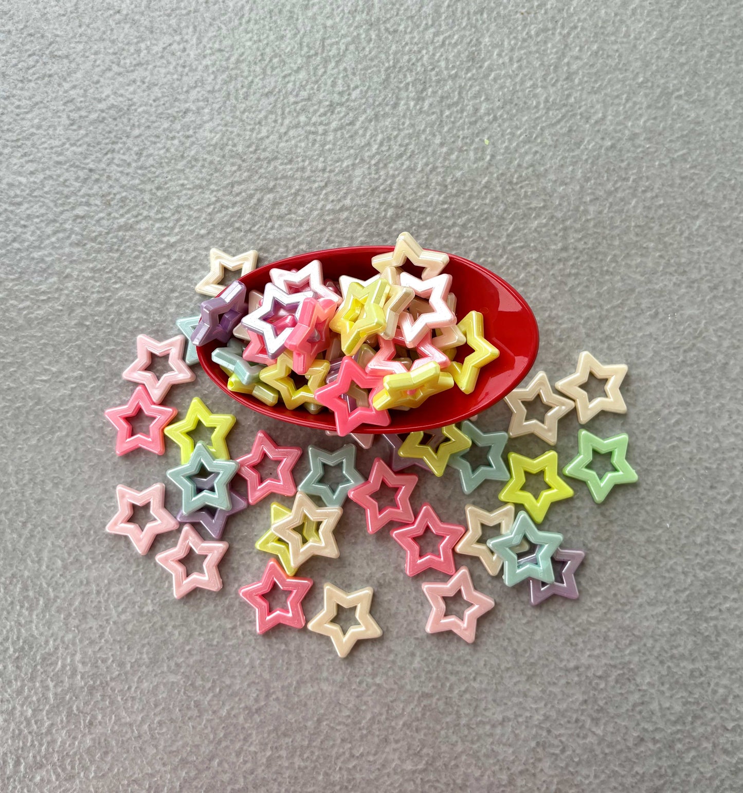 Pastel Hollow Star Frame Acrylic Beads Mix