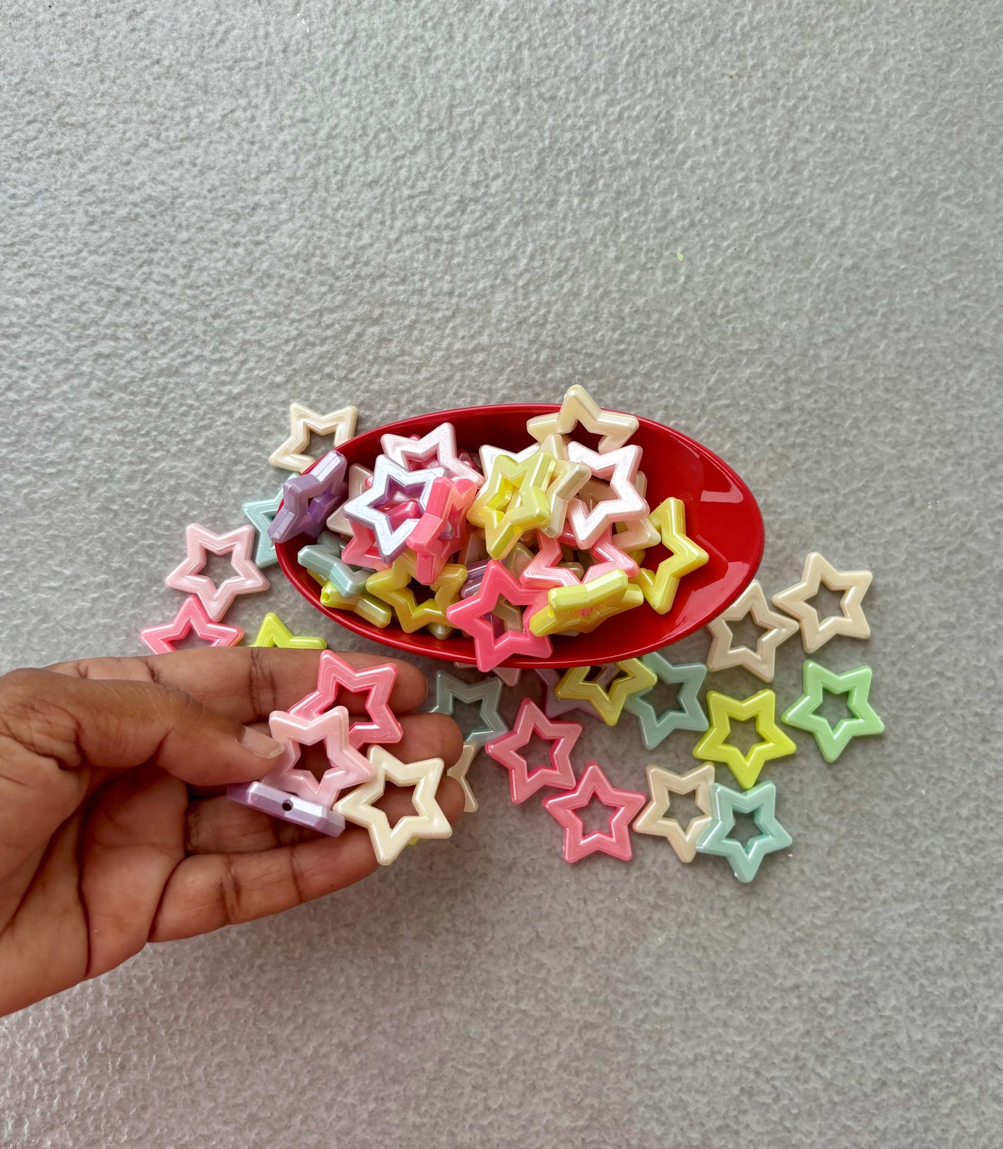 Pastel Hollow Star Frame Acrylic Beads Mix