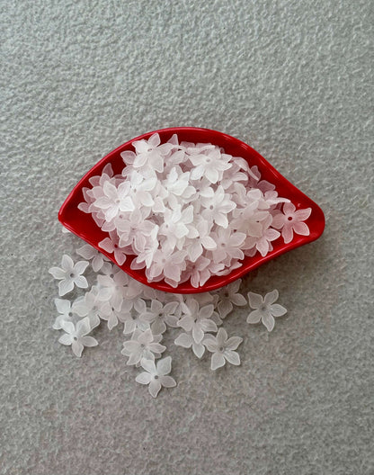 Frosted White Acrylic Lily Flower Beads