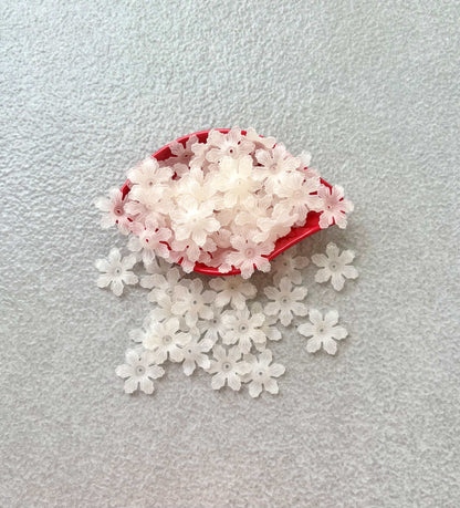 Frosted White Snowflake Style Flower Acrylic Beads