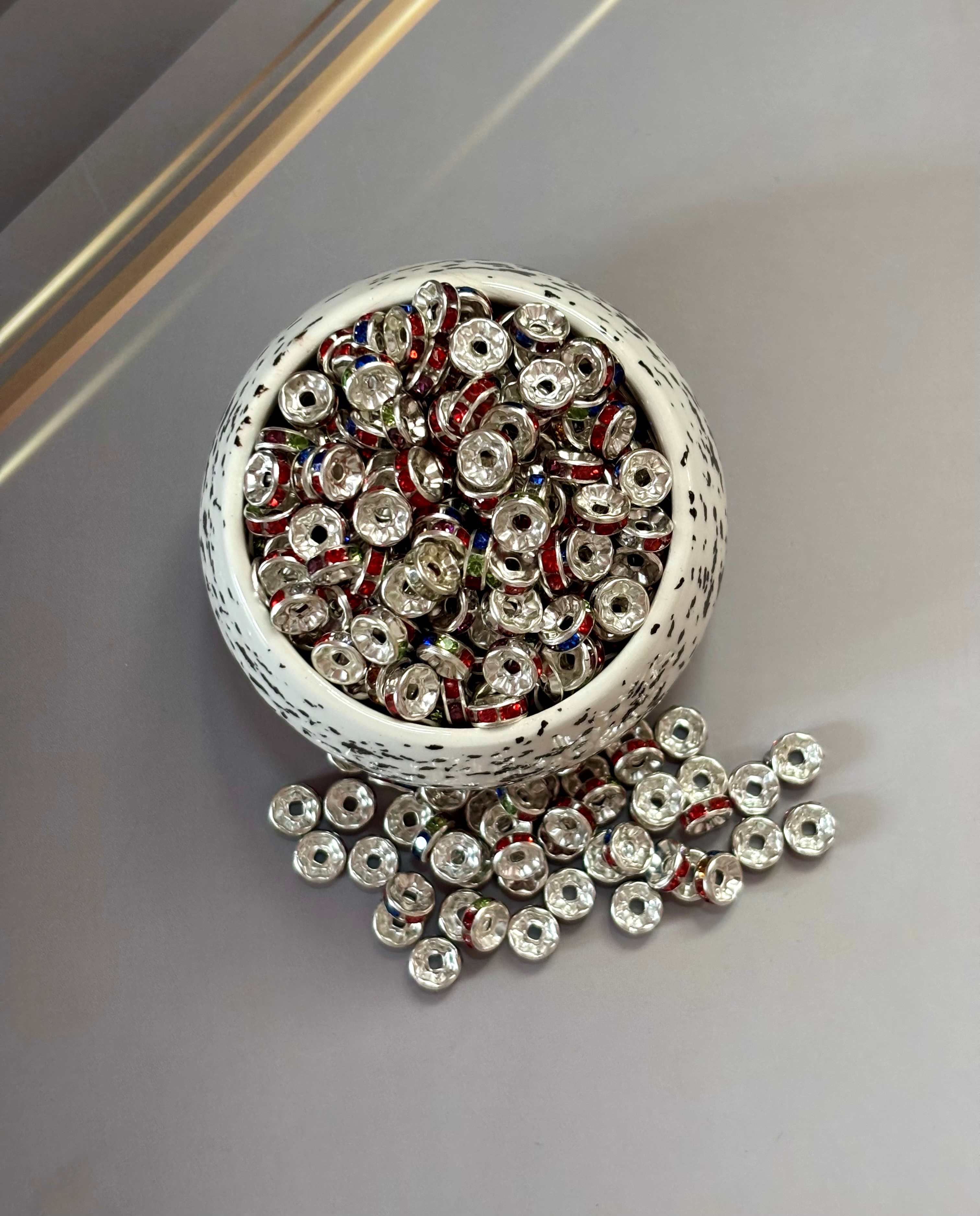 Silver Plated Multi-Color Rhinestones