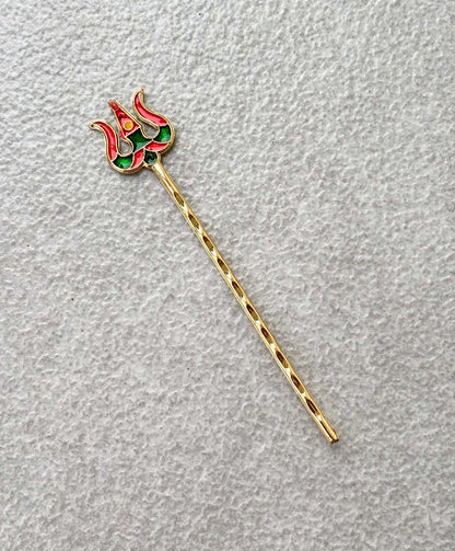 Decorative Gold Tone Acrylic Trishul