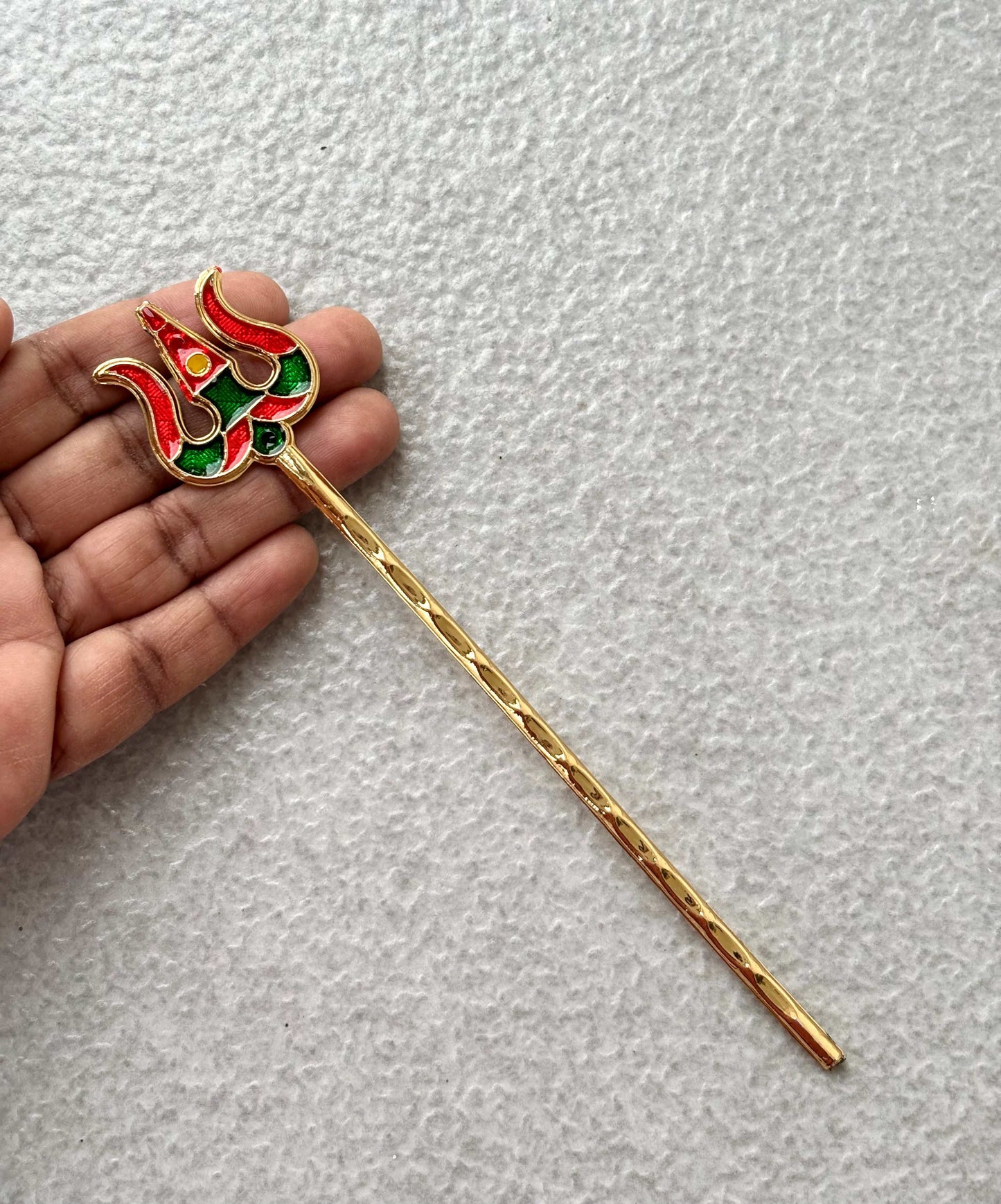 Decorative Gold Tone Acrylic Trishul